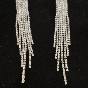 Rhinestone tassel earrings. NWOT